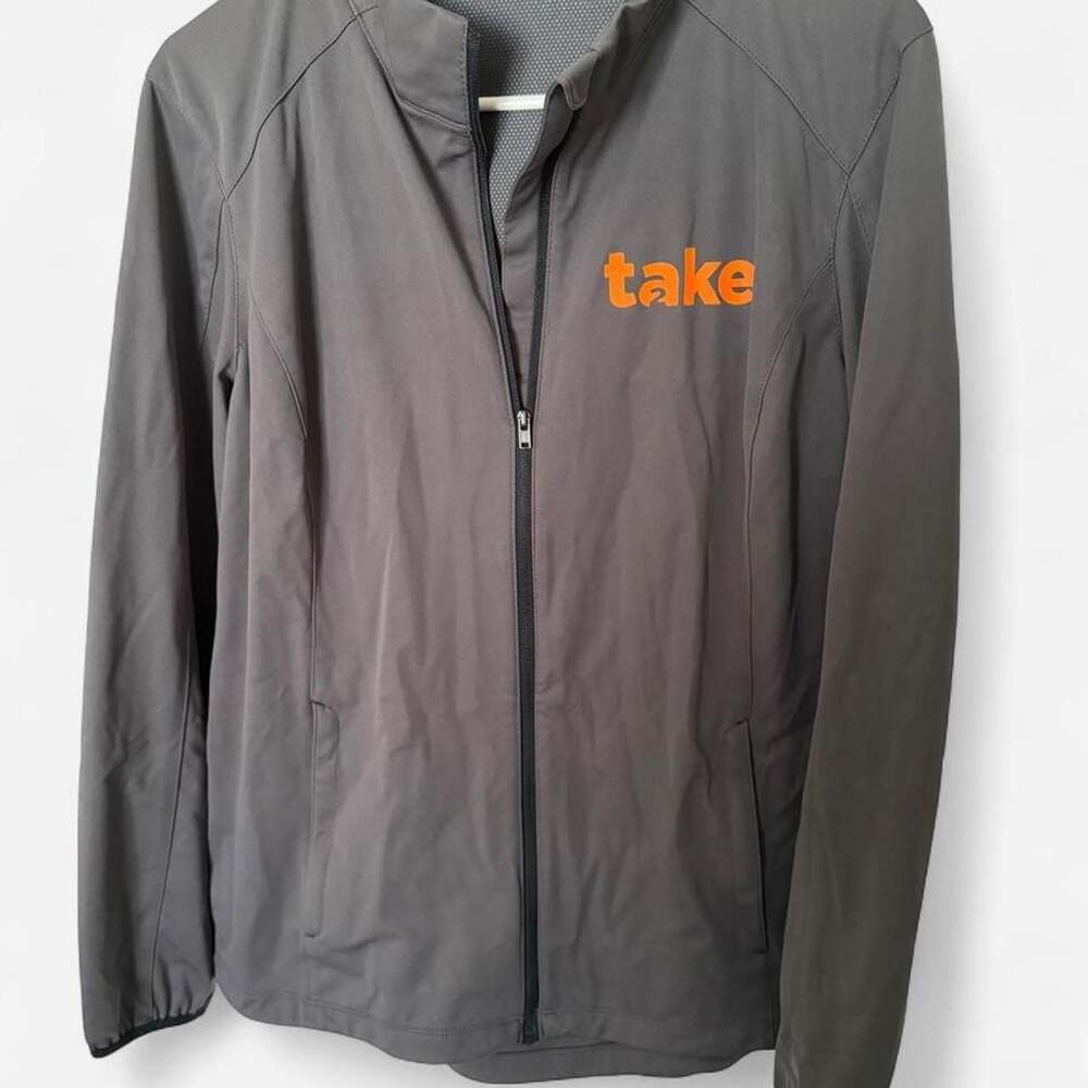 Port Authority Ladies Soft Shell Full Zip Jacket Gray 'take' Logo Size L